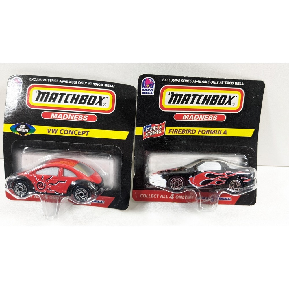 Matchbox Cars Firebird Formula & VW Concept 1998 Taco Bell Madness‎ Series